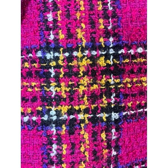 Jennifer Moore Blazer Women 6 Pink Wool Plaid Academia Preppy Old Money Retro - Picture 12 of 16